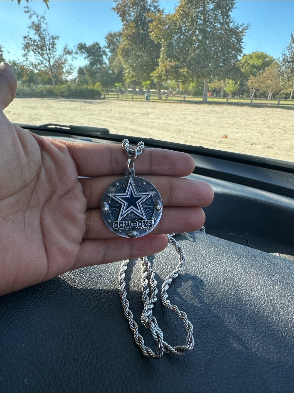 NFL Cowboys Silver-Tone Star Medallion Necklace
